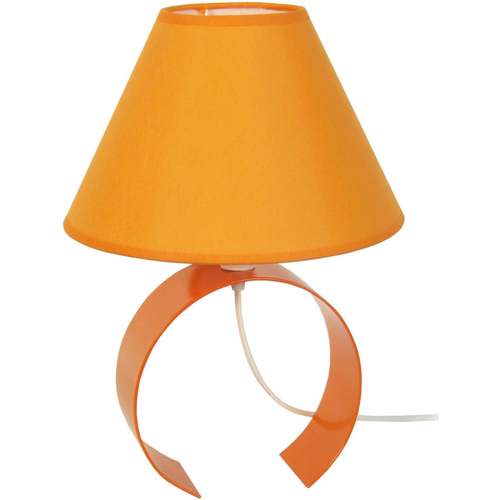 Casa Velas e Aromatizadores Tosel Candeeiro mesa de cabeceira redondo metal laranja Laranja
