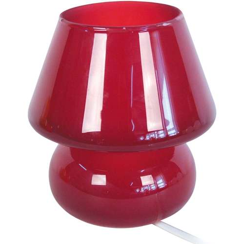 Casa Velas e Aromatizadores Tosel Candeeiro mesa de cabeceira redondo vidro vermelho Vermelho