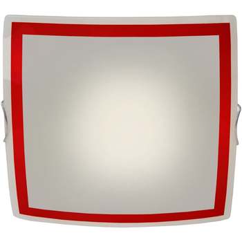 Casa Candeeiros de teto Tosel Plafon cuadrado vidro vermelho Vermelho