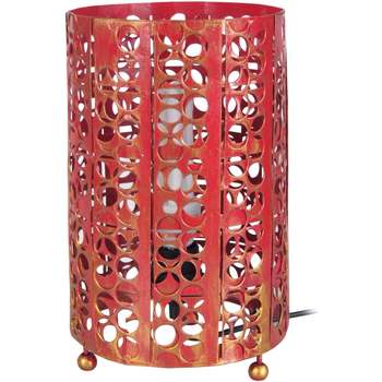 Casa Candeeiros de mesa Tosel Candeeiro mesa de cabeceira redondo metal vermelho e dourado Vermelho