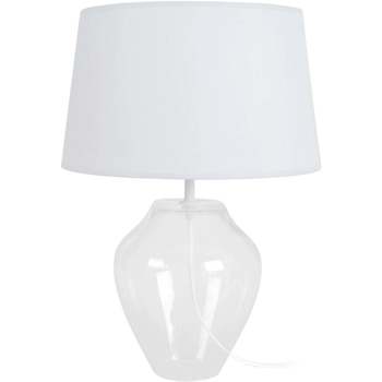 Casa Candeeiros de mesa Tosel Candeeiro de Mesa redondo vidro claro e branco Outros