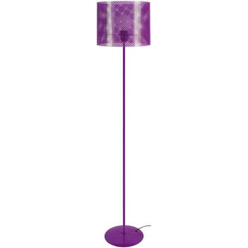 Casa Candeeiros de Pé Tosel Candeeiro pé alto redondo metal violeta Violeta