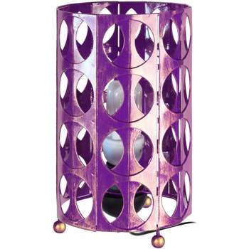 Casa Candeeiros de mesa Tosel Candeeiro mesa de cabeceira redondo metal violeta e dourado Violeta