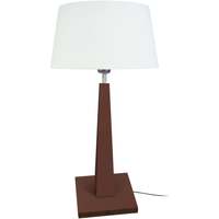 Casa Candeeiros de mesa Tosel Candeeiro de Mesa redondo madeira wanguê e branco Castanho