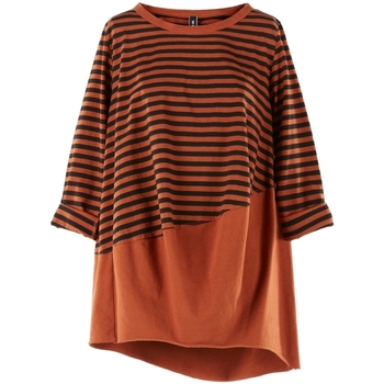 Textil Mulher Sweats Wendy Trendy Top 220847 - Orange/Black Laranja