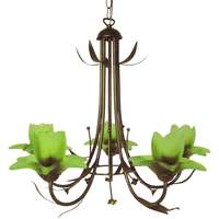 Casa Candeeiros de teto Tosel Candeeiro de Teto rectangular metal castanho dourado e verde Castanho