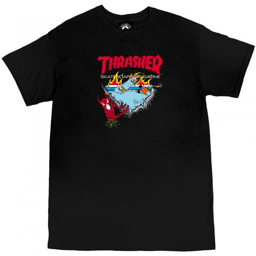 Textil Homem T-shirts jumpsuit e Pólos Thrasher T-shirt neckface 500 Preto