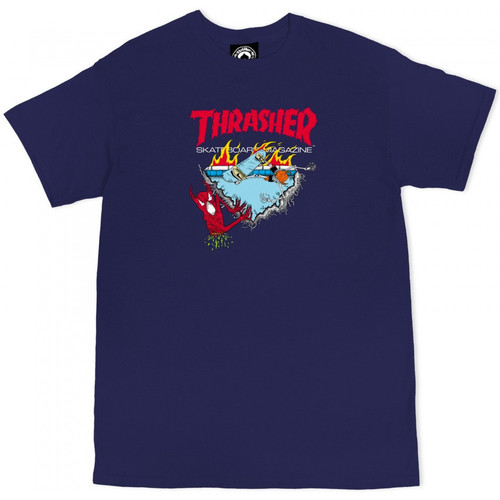 Textil Homem T-shirts e Pólos Thrasher T-shirt los neckface 500 Azul