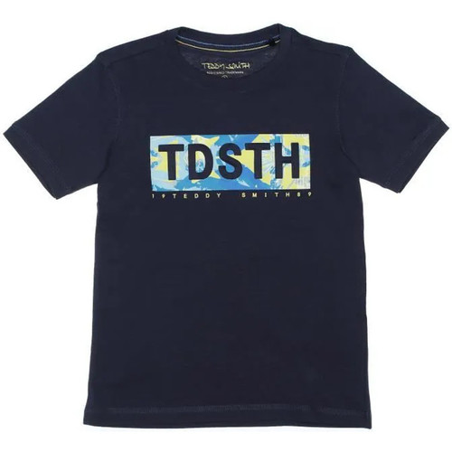 Textil Rapaz Topman zig-zag knitted polo Sweatshirt Shirt in ecru Teddy Smith  Azul