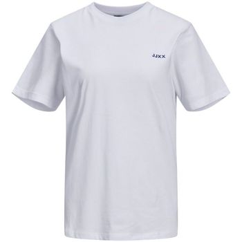 Textil Mulher T-shirts e Pólos Jjxx 12206974 JXANNA-BRIGHT WHITE/ESTATE BLUE Branco