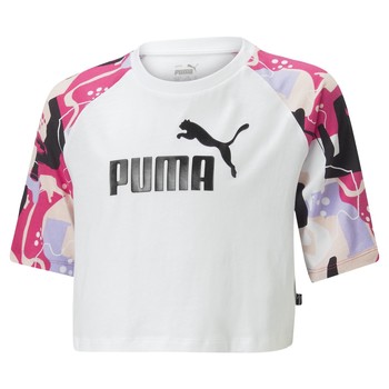 Textil Rapariga T-Shirt mangas curtas Puma G ESS+ ART RAGLAN TEE Branco