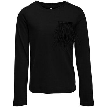 Textil Rapariga T-shirts med e Pólos Only 15278135 KOGFEATHER-BLACK Preto