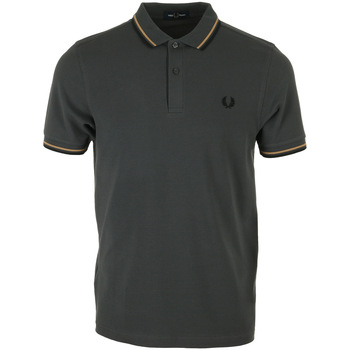 Textil Homem Polos mangas compridas Fred Perry Twin Tipped Shirt Cinza