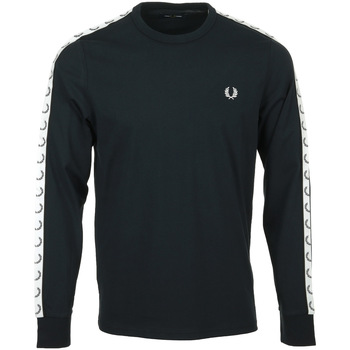 Textil Homem Loose Fit Crew Sweatshirt Fred Perry Taped Long Sleeve Tee Shirt Azul