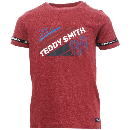 Textil Rapaz Topman zig-zag knitted polo Sweatshirt Shirt in ecru Teddy Smith  Vermelho