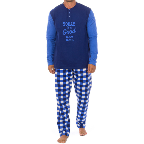 Textil Homem Pijamas / Camisas de dormir Kisses&Love KL130149 Azul