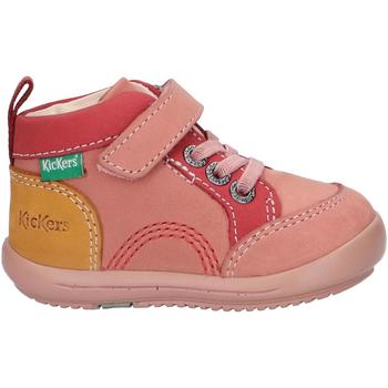 Sapatos Rapariga Botins Kickers 878670-10 KINO? CUIR NUBUCK TRICOLORE Rosa