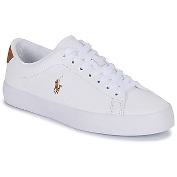 Sapatos Sapatilhas Polo Ralph Lauren LONGWOOD-SNEAKERS-LOW TOP LACE Branco / Conhaque