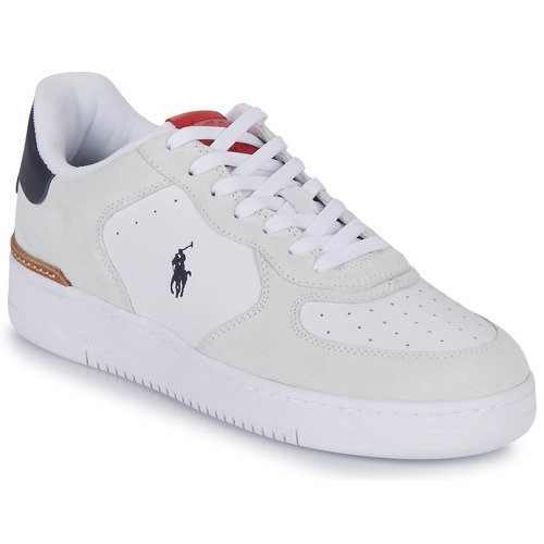 Sapatos Sapatilhas Polo Ralph Lauren MASTERS CRT-SNEAKERS-LOW TOP LACE Branco / Vermelho / Marinho