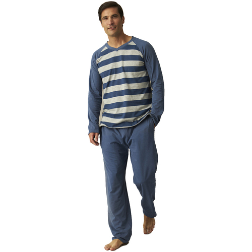 Textil Homem Pijamas / Camisas de dormir J&j Brothers JJBCP5800 Azul