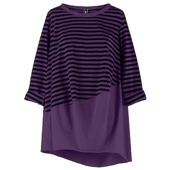 Textil Mulher Tops / Blusas Wendy Trendy Top 220847 - Fucsia/Black Violeta