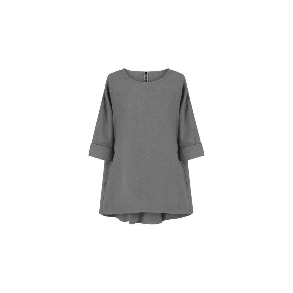 Textil Mulher Tops / Blusas Wendy Trendy Top 221338 - Grey Cinza