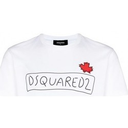 Textil bomber T-shirts e Pólos Dsquared T SHIRT LOGO SUPERCREWDSQUARED S71GD1130 Branco