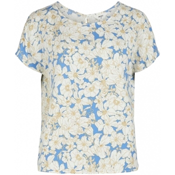 Textil Mulher Tops / Blusas Object Top Victoria S/S - Marine /Flowers Multicolor