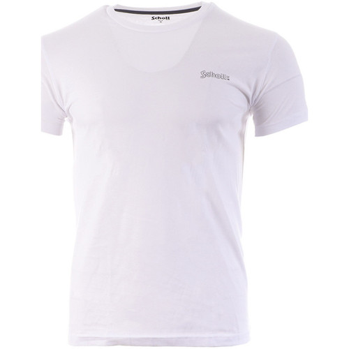 Textil Homem T-shirts Hoodie e Pólos Schott  Branco