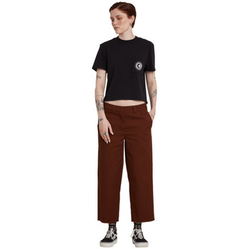 Textil Mulher Chinos Volcom Whawhat Chino Pant Brown Castanho