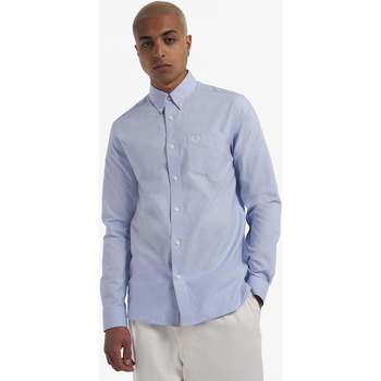 Textil Homem Camisas mangas comprida Fred Perry M4686-C71-3-3 Azul
