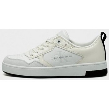 Sapatos Homem Sapatilhas Camiseta Calvin Klein CK Embossed Preto BASKET CUPSOLE LOW LTH MONO Branco