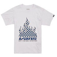 Textil Rapaz T-Shirt mangas curtas Vans Standard REFLECTIVE CHECKERBOARD FLAME SS Branco