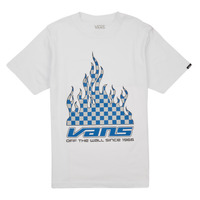 Textil Rapaz T-Shirt mangas curtas asap Vans REFLECTIVE CHECKERBOARD FLAME SS Branco