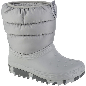 Sapatos Rapaz Botas de neve Crocs New Classic Neo Puff Boot Kids Cinza