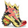 Sapatos Mulher Botins Irregular Choice CHASING JUSTICE Preto / Vermelho / Amarelo