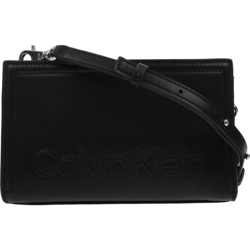 Malas Mulher Bolsa de mão Calvin Klein Jeans Minimal Hardware Crossbody Preto