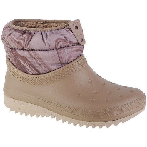 Sapatos Mulher Botas de neve Crocs Classic Neo Puff Castanho