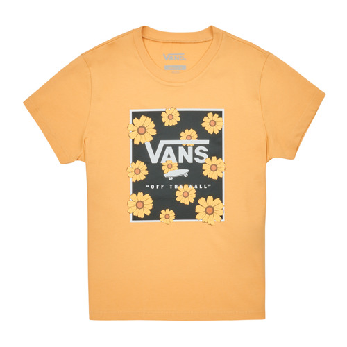 Textil Rapariga T-Shirt mangas curtas producto Vans SUNFLOWER ANIMAL BOX CREW Amarelo