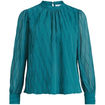 Textil Mulher Tops / Blusas Vila Top Keladi L/S  - Shaded Spruce Azul