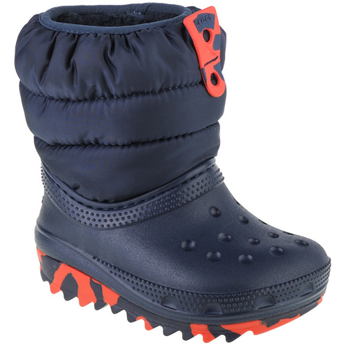 Sapatos Rapaz Botas de neve Crocs Quadros / telas Azul