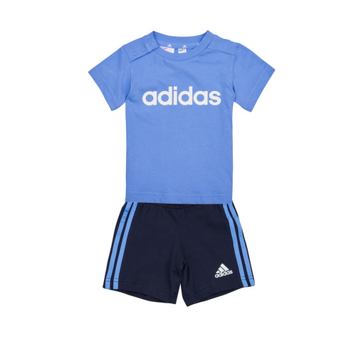Textil Criança Conjunto Adidas sliders Sportswear I LIN CO T SET Azul