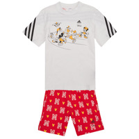 Textil Criança Pijamas / Camisas de dormir paia Adidas Sportswear LK DY MM T SET Branco / Vermelho
