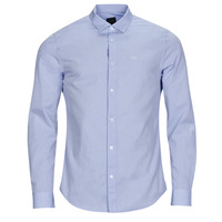 Textil Homem Camisas mangas comprida zigzag Armani Exchange 3RZC36 Azul / Céu
