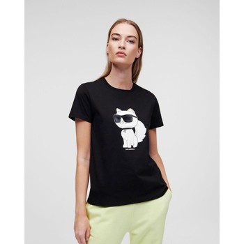 Textil Mulher T-shirts e Pólos Karl Lagerfeld  Preto