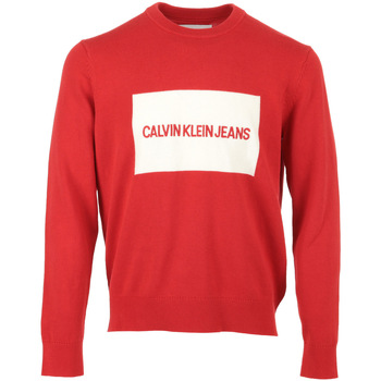Textil Homem camisolas b4e7970 Calvin Klein Jeans Institutional Box Sweater Vermelho