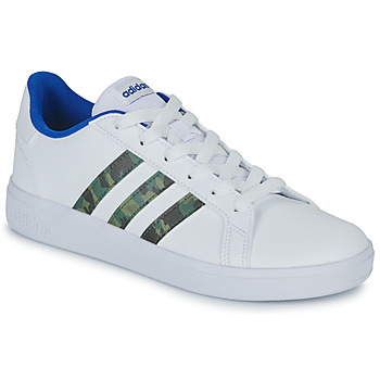 Sapatos Rapaz Sapatilhas Adidas badminton Sportswear GRAND COURT 2.0 K Branco / Azul / Camuflagem
