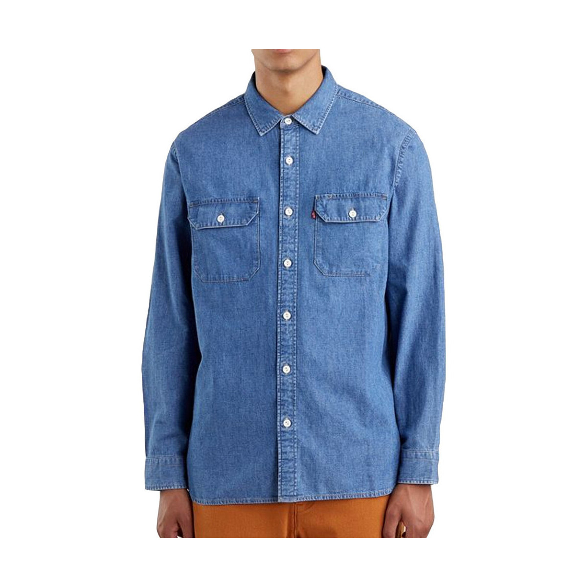Textil Homem Camisas mangas comprida Levi's  Azul