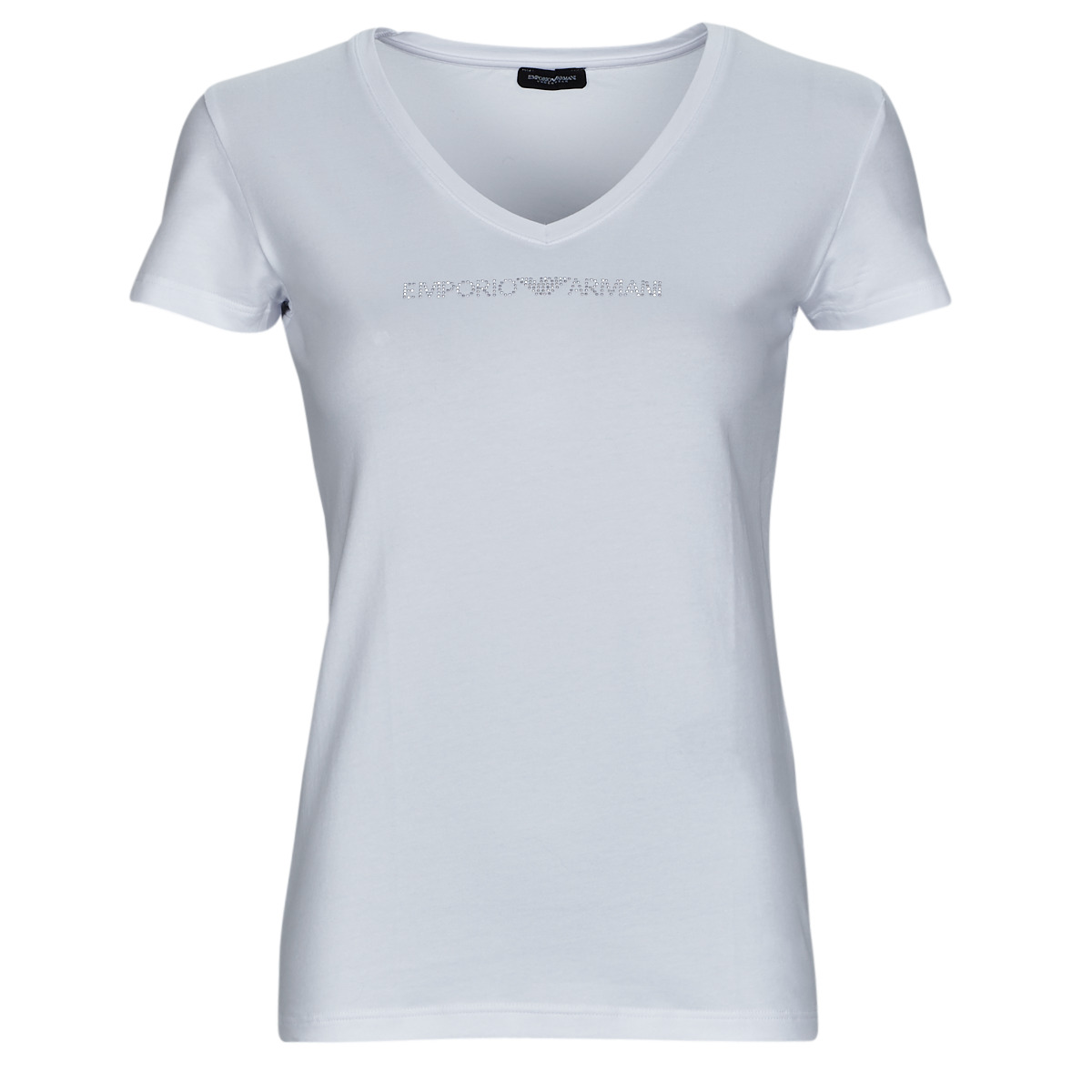 Textil Mulher emporio armani Bandolera pinstripe blouse T-SHIRT V NECK Branco