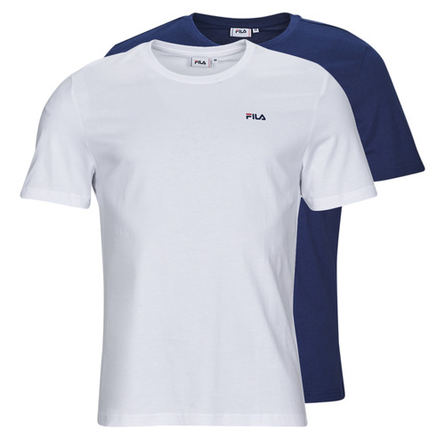 Textil Homem T-Shirt kaki curtas Fila BROD TEE PACK X2 Marinho / Branco